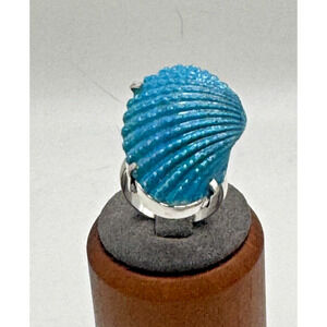 Abalone Shell Natural Gemstone .925 Stone Ring Sz 11.5 -7.55 GR